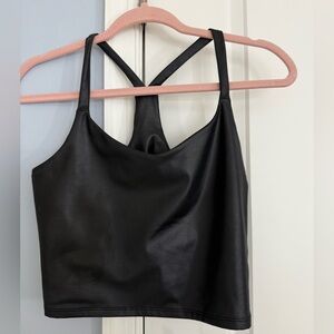Abercrombie & Fitch Black Faux Leather Tank Top